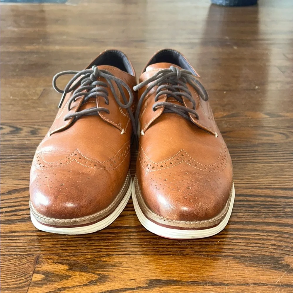 Cole Haan Men's Tan Leather Wingtip Oxfords